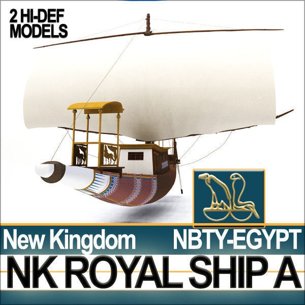 Ancient Egyptian Royal Ship 3D Model – Historic Watercraft, C4D, OBJ - View 9