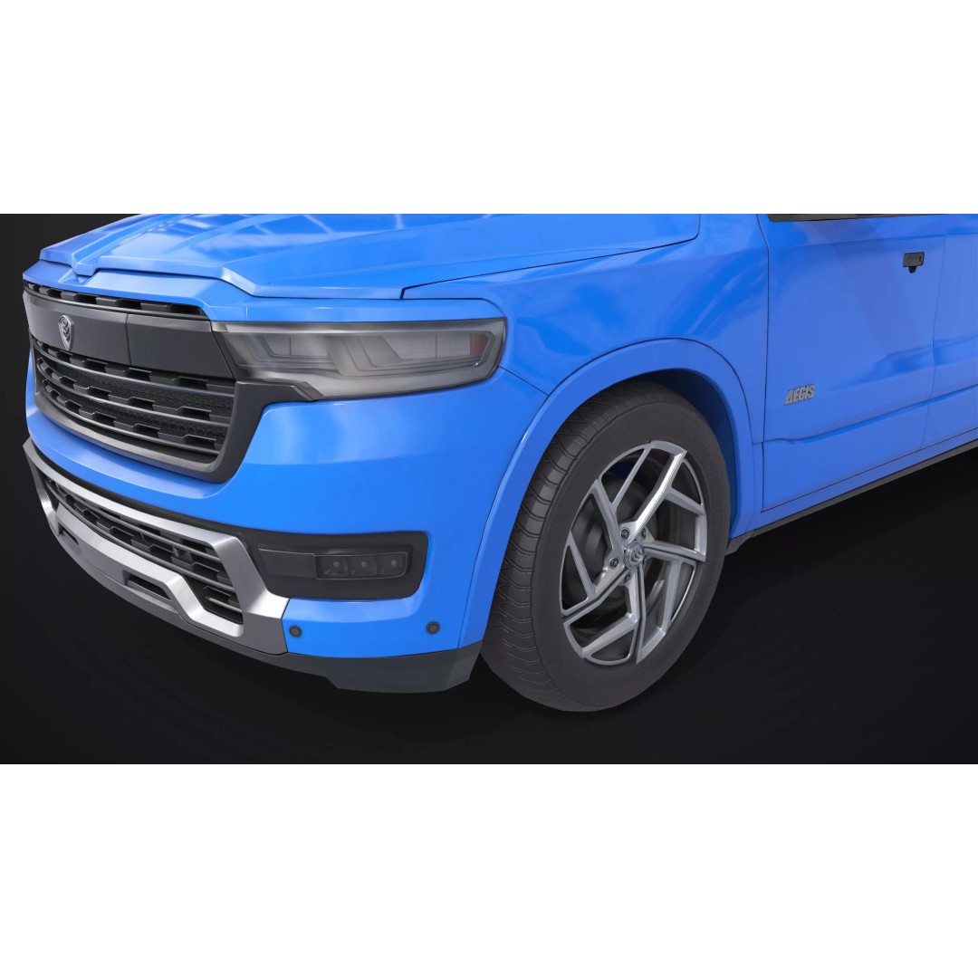 Pickup Truck 3D Model – Low Poly Rigged PBR Game Asset, FBX - View 11
