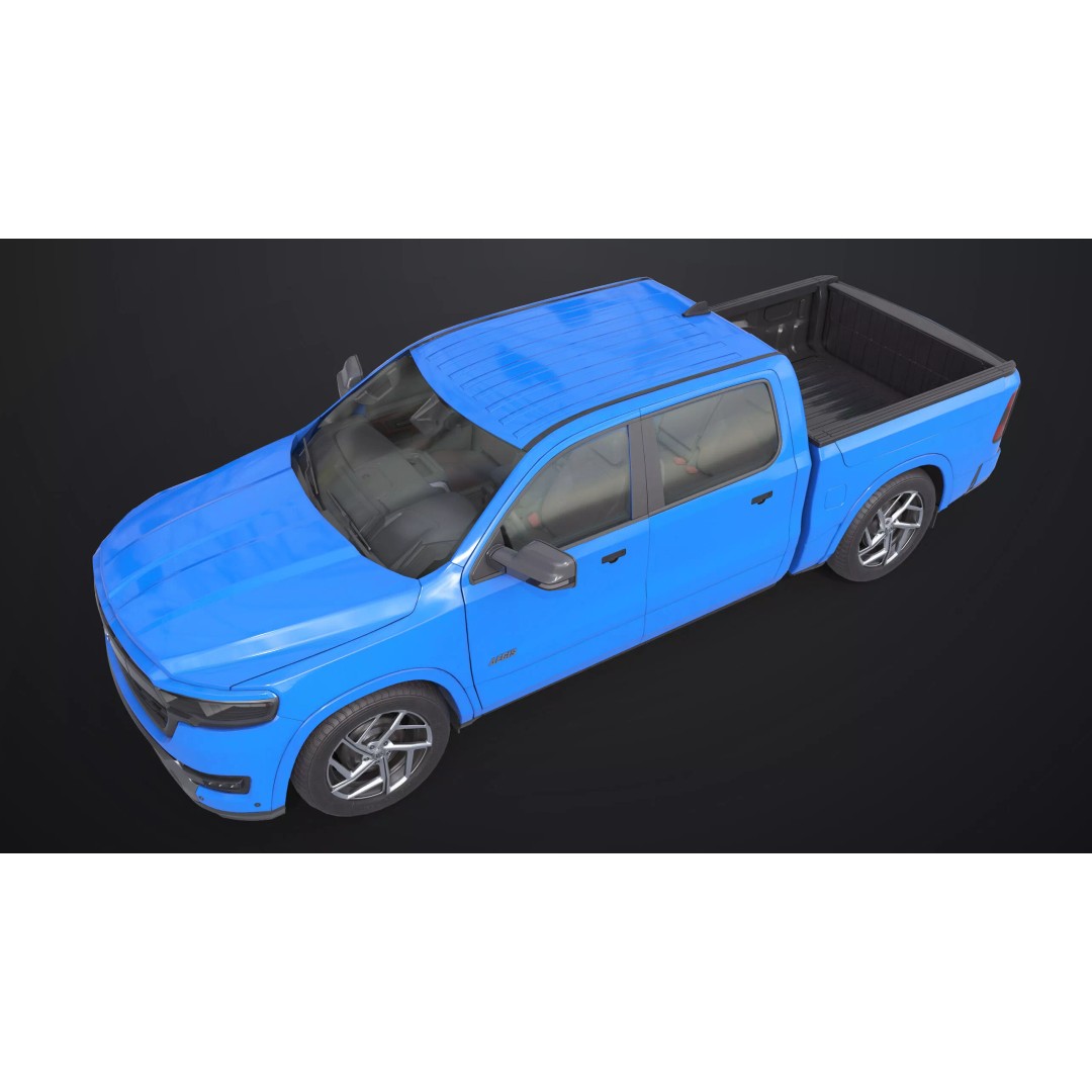 Pickup Truck 3D Model – Low Poly Rigged PBR Game Asset, FBX - View 17