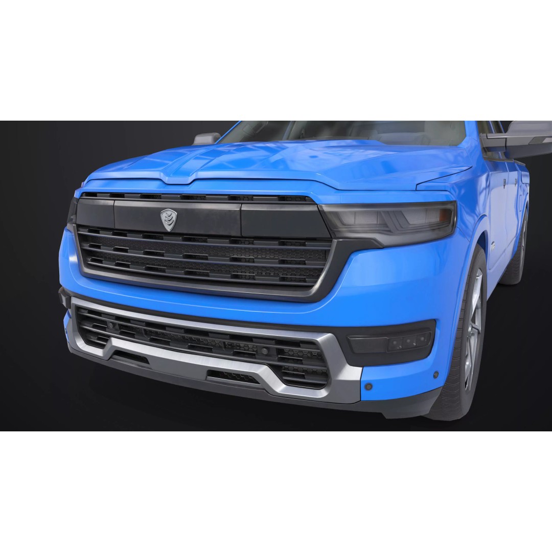 Pickup Truck 3D Model – Low Poly Rigged PBR Game Asset, FBX - View 19