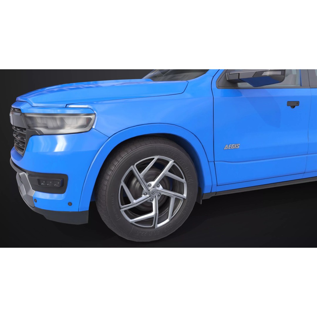 Pickup Truck 3D Model – Low Poly Rigged PBR Game Asset, FBX - View 20