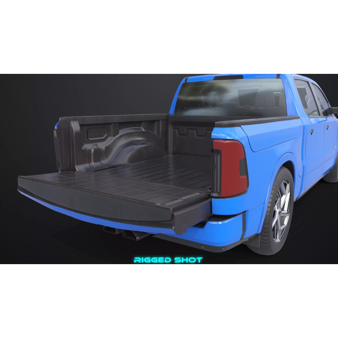 Pickup Truck 3D Model – Low Poly Rigged PBR Game Asset, FBX - View 32