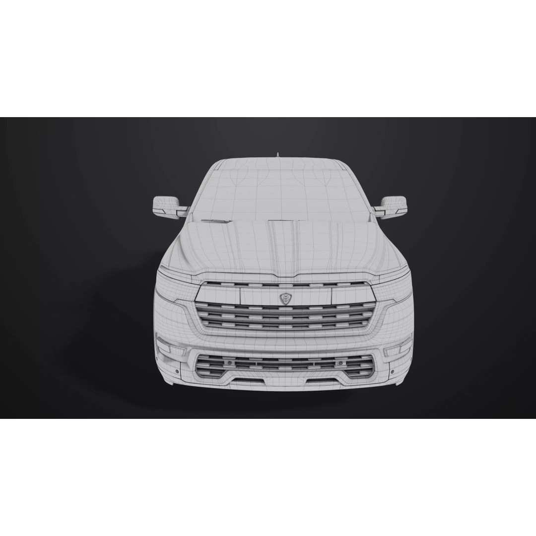 Pickup Truck 3D Model – Low Poly Rigged PBR Game Asset, FBX - View 35