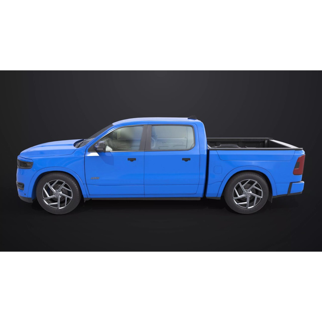 Pickup Truck 3D Model – Low Poly Rigged PBR Game Asset, FBX - View 4