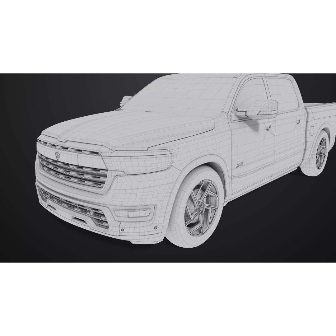Pickup Truck 3D Model – Low Poly Rigged PBR Game Asset, FBX - View 41