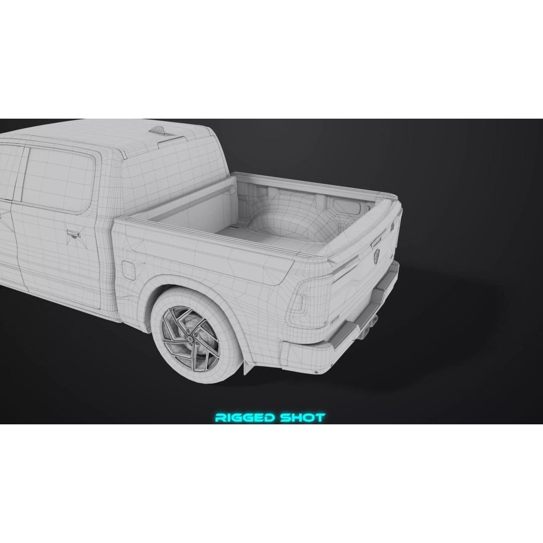 Pickup Truck 3D Model – Low Poly Rigged PBR Game Asset, FBX - View 47