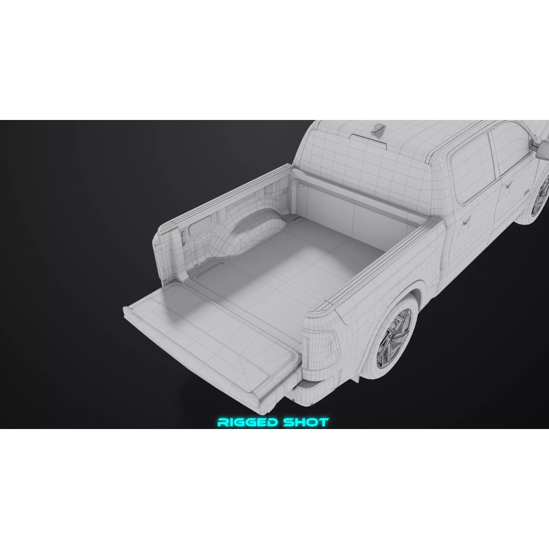 Pickup Truck 3D Model – Low Poly Rigged PBR Game Asset, FBX - View 49