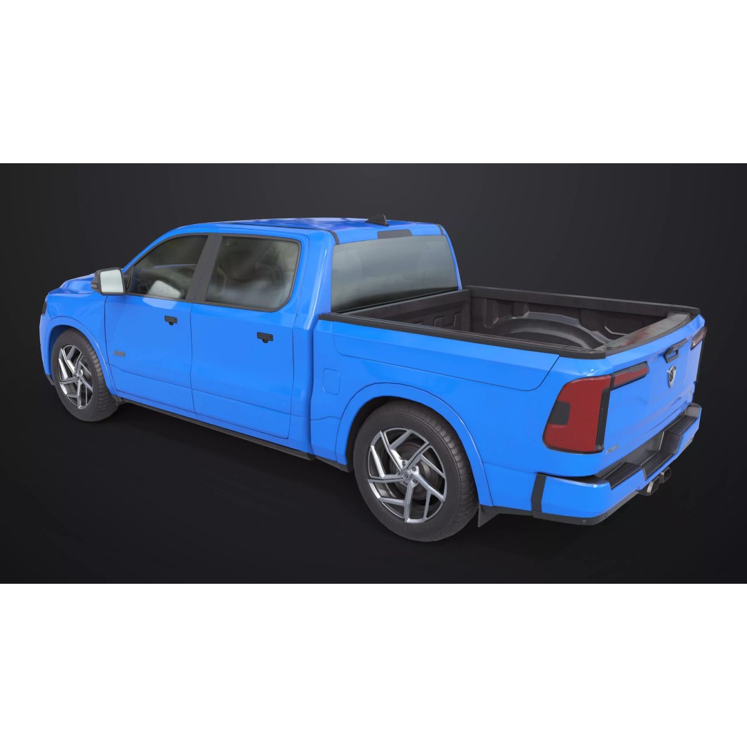 Pickup Truck 3D Model – Low Poly Rigged PBR Game Asset, FBX - View 5