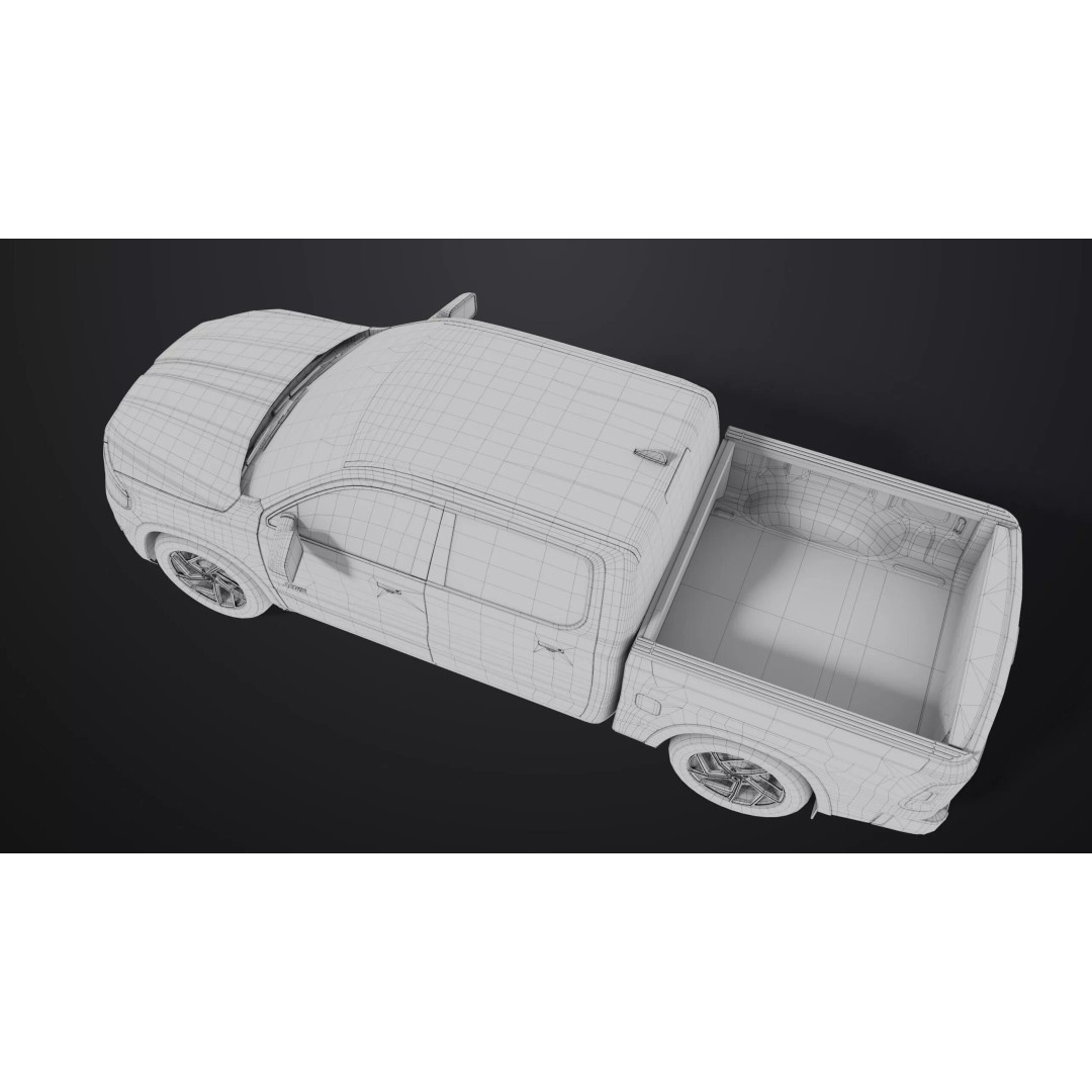 Pickup Truck 3D Model – Low Poly Rigged PBR Game Asset, FBX - View 50