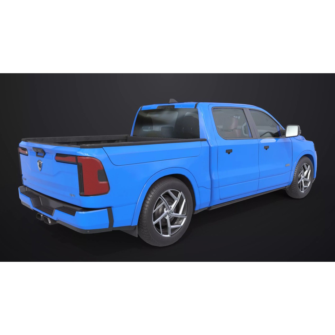 Pickup Truck 3D Model – Low Poly Rigged PBR Game Asset, FBX - View 6