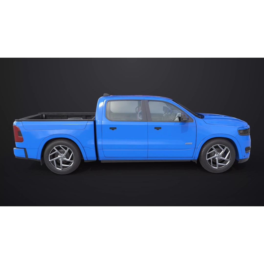 Pickup Truck 3D Model – Low Poly Rigged PBR Game Asset, FBX - View 7