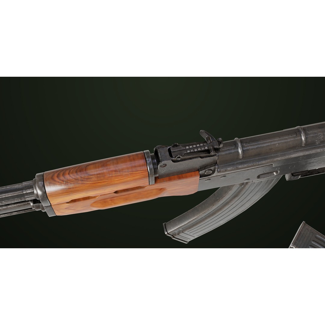 Light Machine Gun 3D Model – Low Poly PBR Game Asset, FBX - View 11