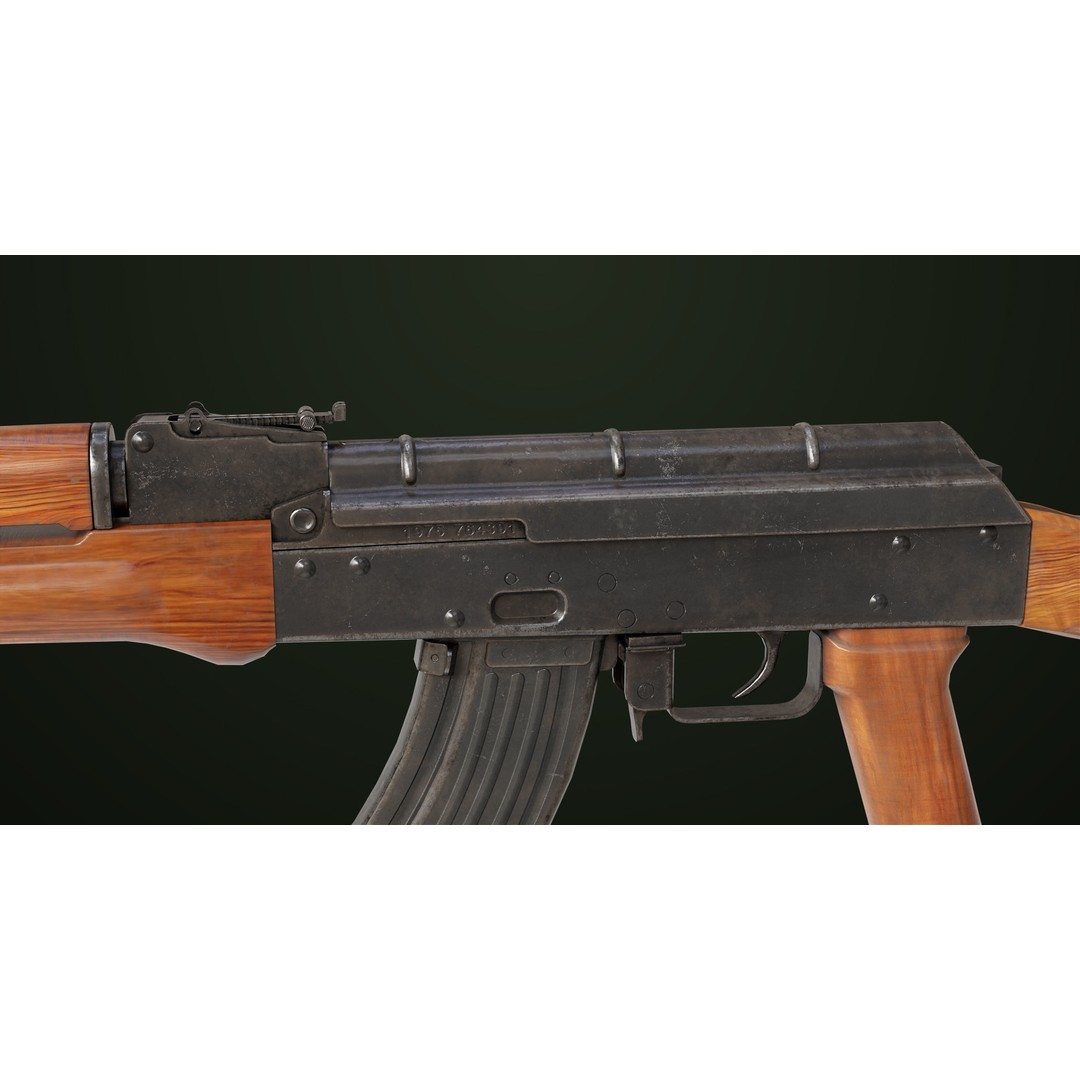 Light Machine Gun 3D Model – Low Poly PBR Game Asset, FBX - View 12