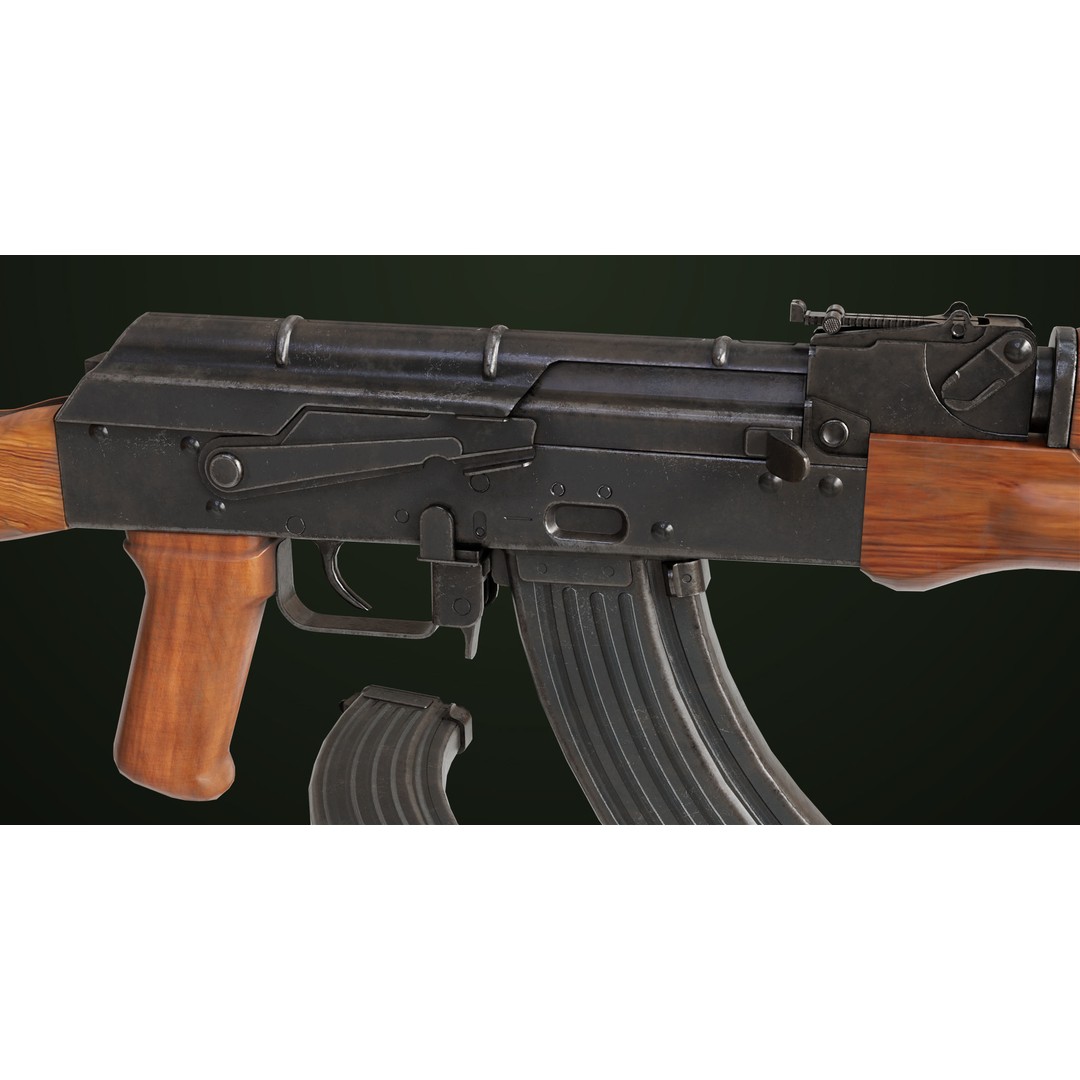 Light Machine Gun 3D Model – Low Poly PBR Game Asset, FBX - View 13
