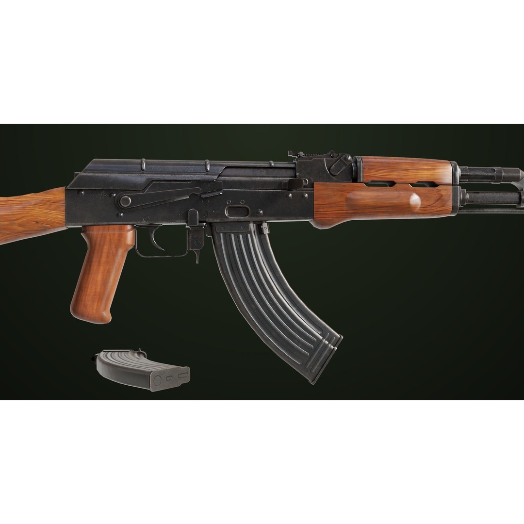 Light Machine Gun 3D Model – Low Poly PBR Game Asset, FBX - View 14