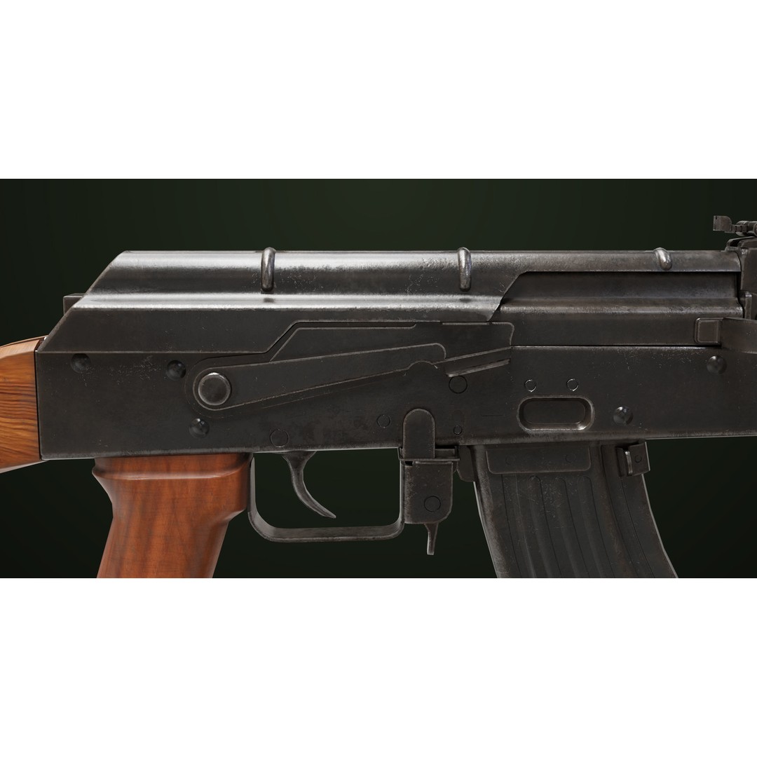 Light Machine Gun 3D Model – Low Poly PBR Game Asset, FBX - View 17