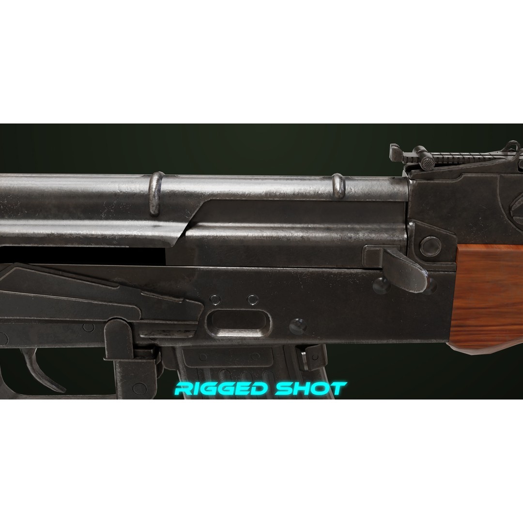 Light Machine Gun 3D Model – Low Poly PBR Game Asset, FBX - View 19