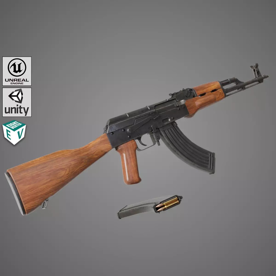 Light Machine Gun 3D Model – Low Poly PBR Game Asset, FBX - View 2