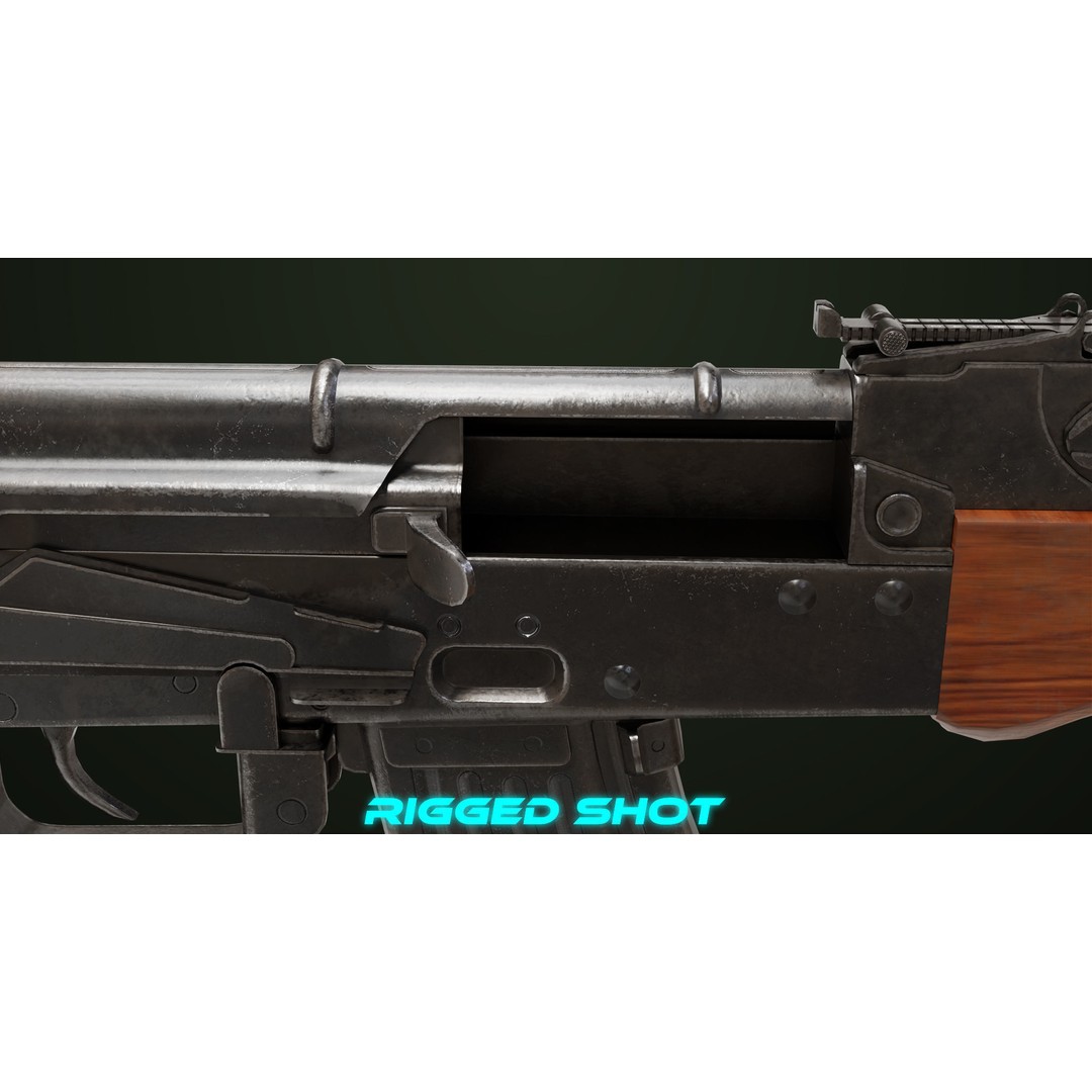 Light Machine Gun 3D Model – Low Poly PBR Game Asset, FBX - View 20