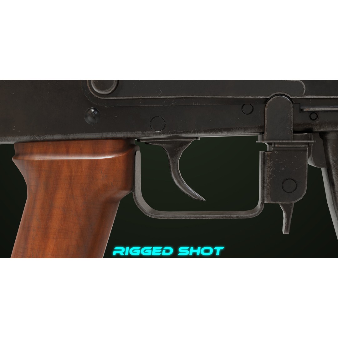 Light Machine Gun 3D Model – Low Poly PBR Game Asset, FBX - View 21