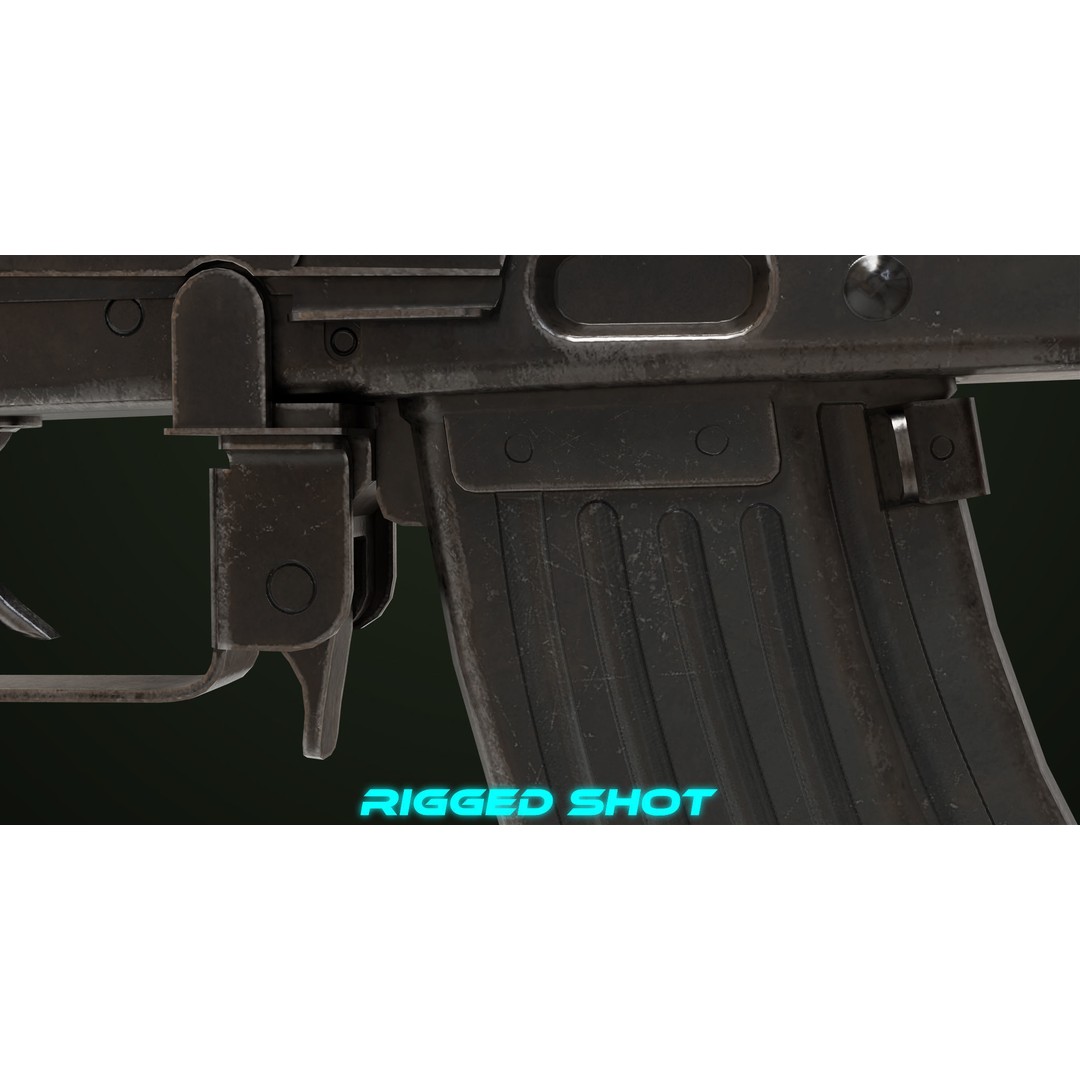 Light Machine Gun 3D Model – Low Poly PBR Game Asset, FBX - View 23
