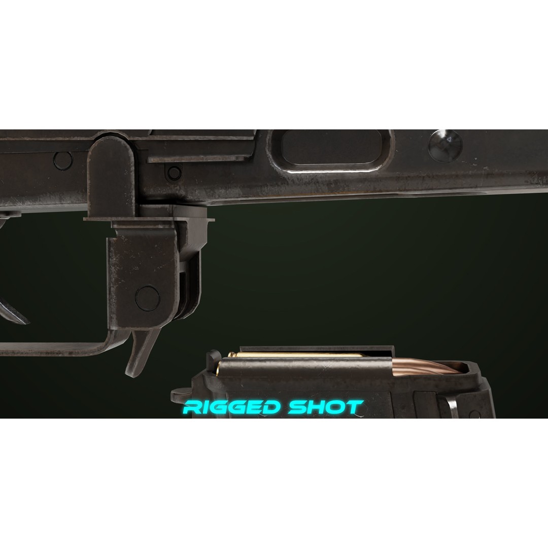 Light Machine Gun 3D Model – Low Poly PBR Game Asset, FBX - View 24