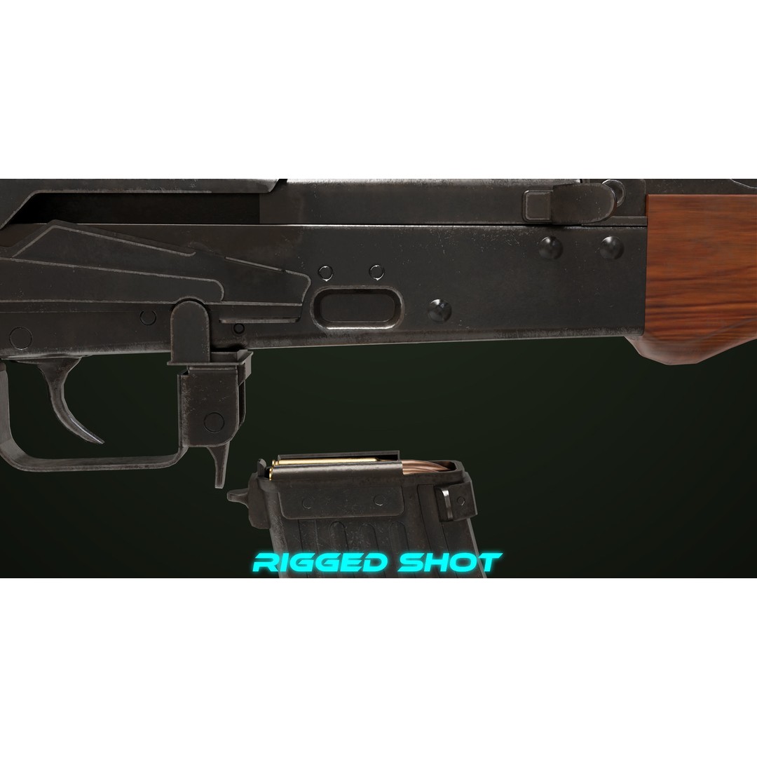 Light Machine Gun 3D Model – Low Poly PBR Game Asset, FBX - View 25