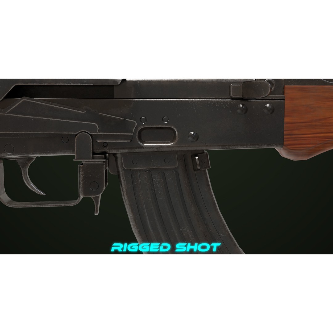 Light Machine Gun 3D Model – Low Poly PBR Game Asset, FBX - View 26