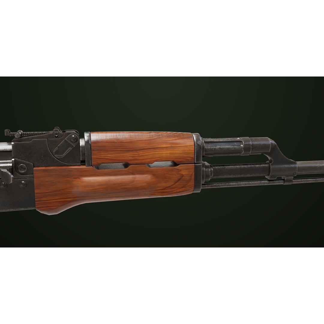 Light Machine Gun 3D Model – Low Poly PBR Game Asset, FBX - View 29