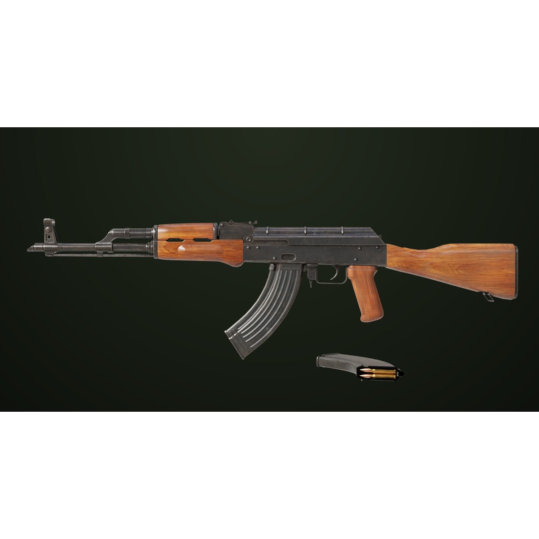 Light Machine Gun 3D Model – Low Poly PBR Game Asset, FBX - View 3