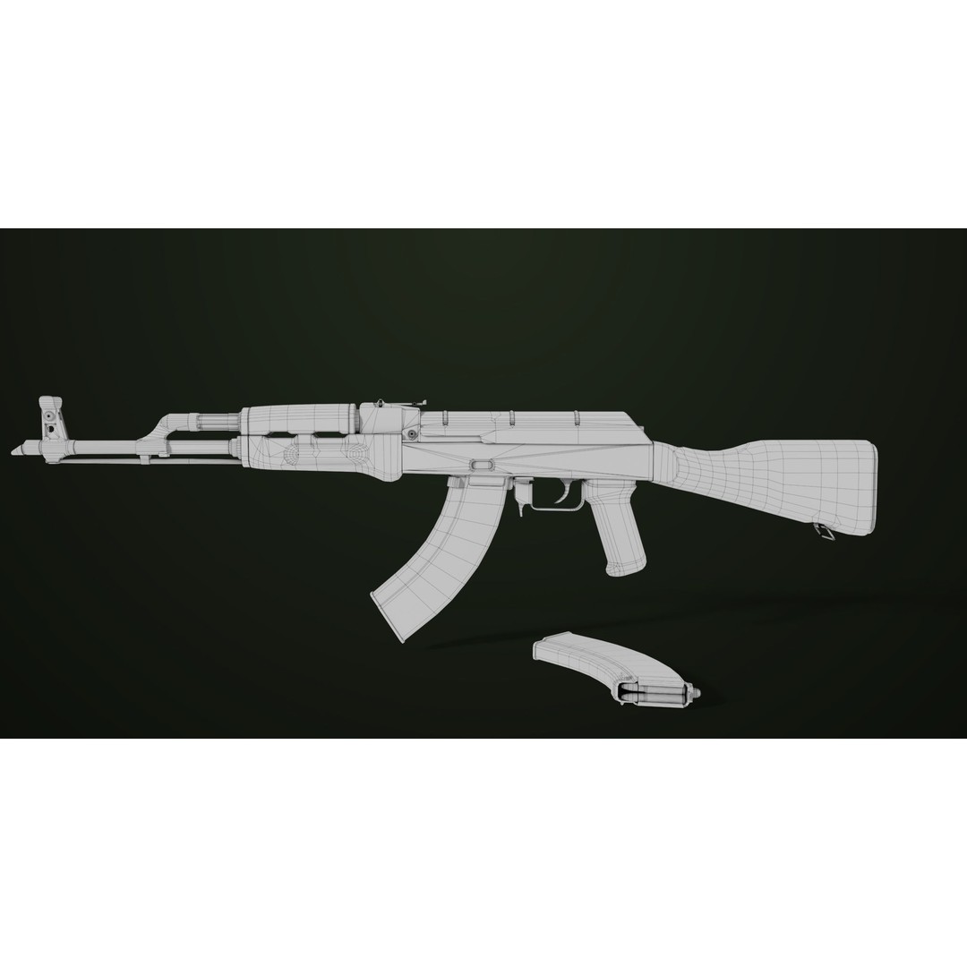 Light Machine Gun 3D Model – Low Poly PBR Game Asset, FBX - View 32