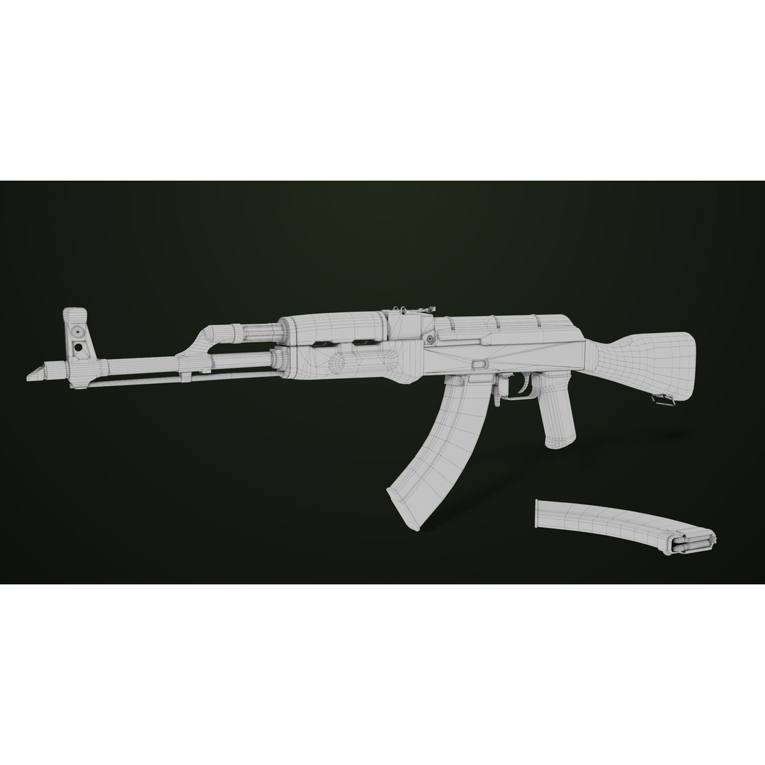 Light Machine Gun 3D Model – Low Poly PBR Game Asset, FBX - View 33