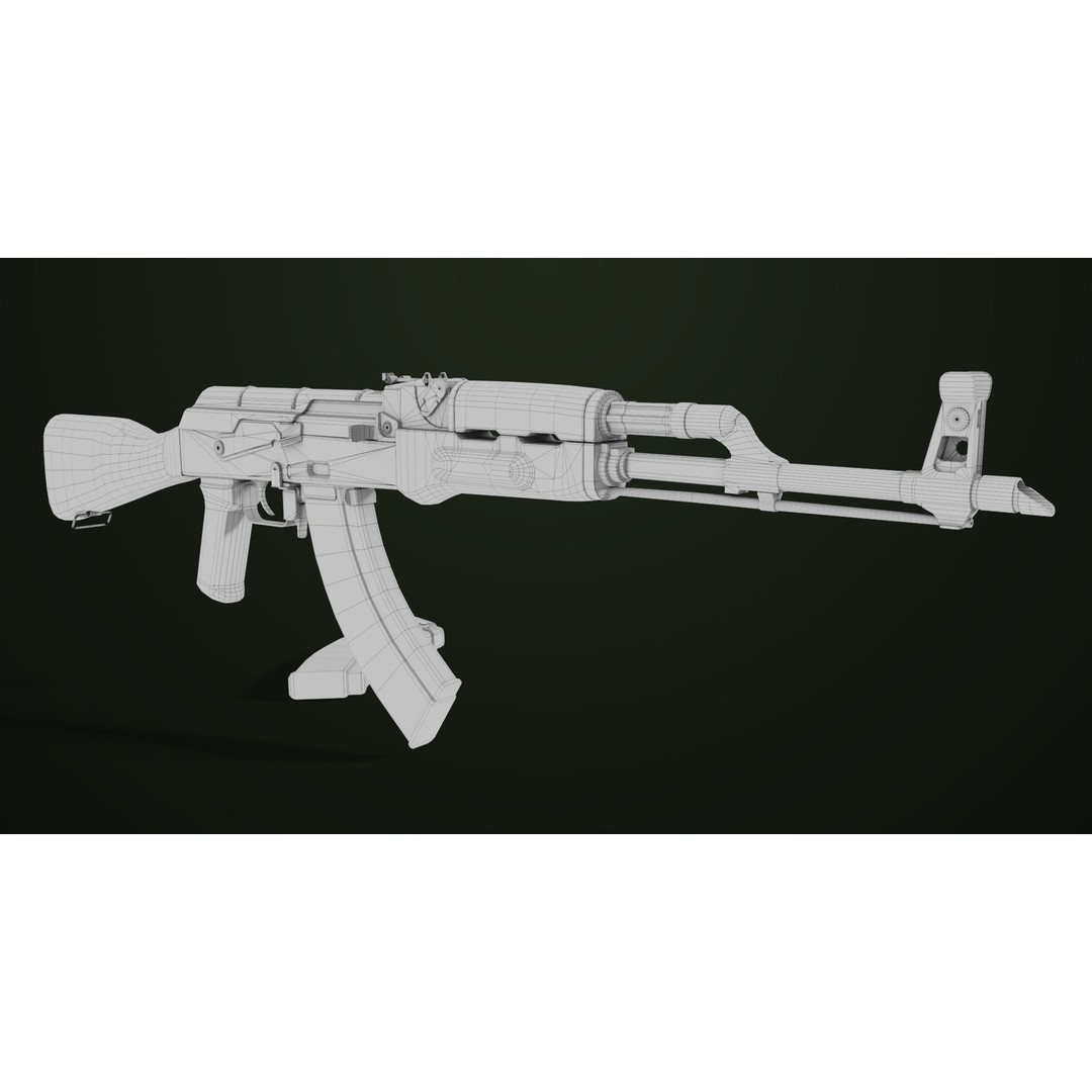 Light Machine Gun 3D Model – Low Poly PBR Game Asset, FBX - View 34