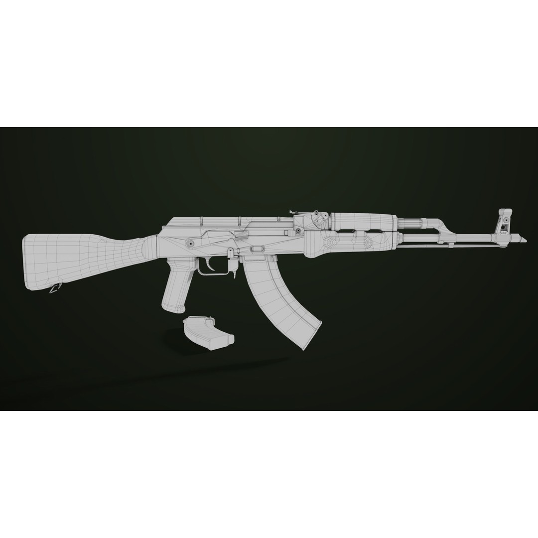 Light Machine Gun 3D Model – Low Poly PBR Game Asset, FBX - View 35