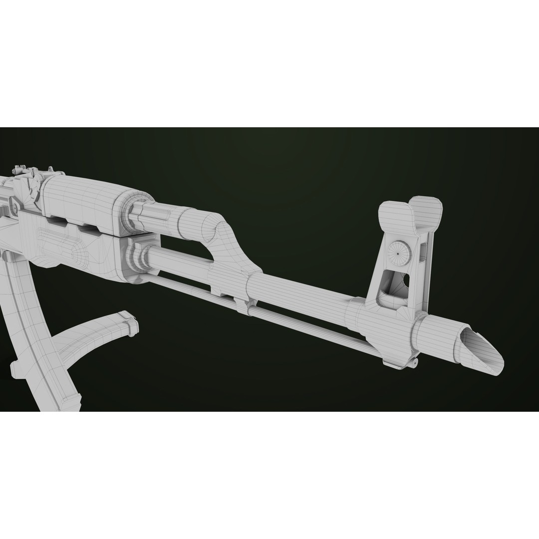 Light Machine Gun 3D Model – Low Poly PBR Game Asset, FBX - View 39