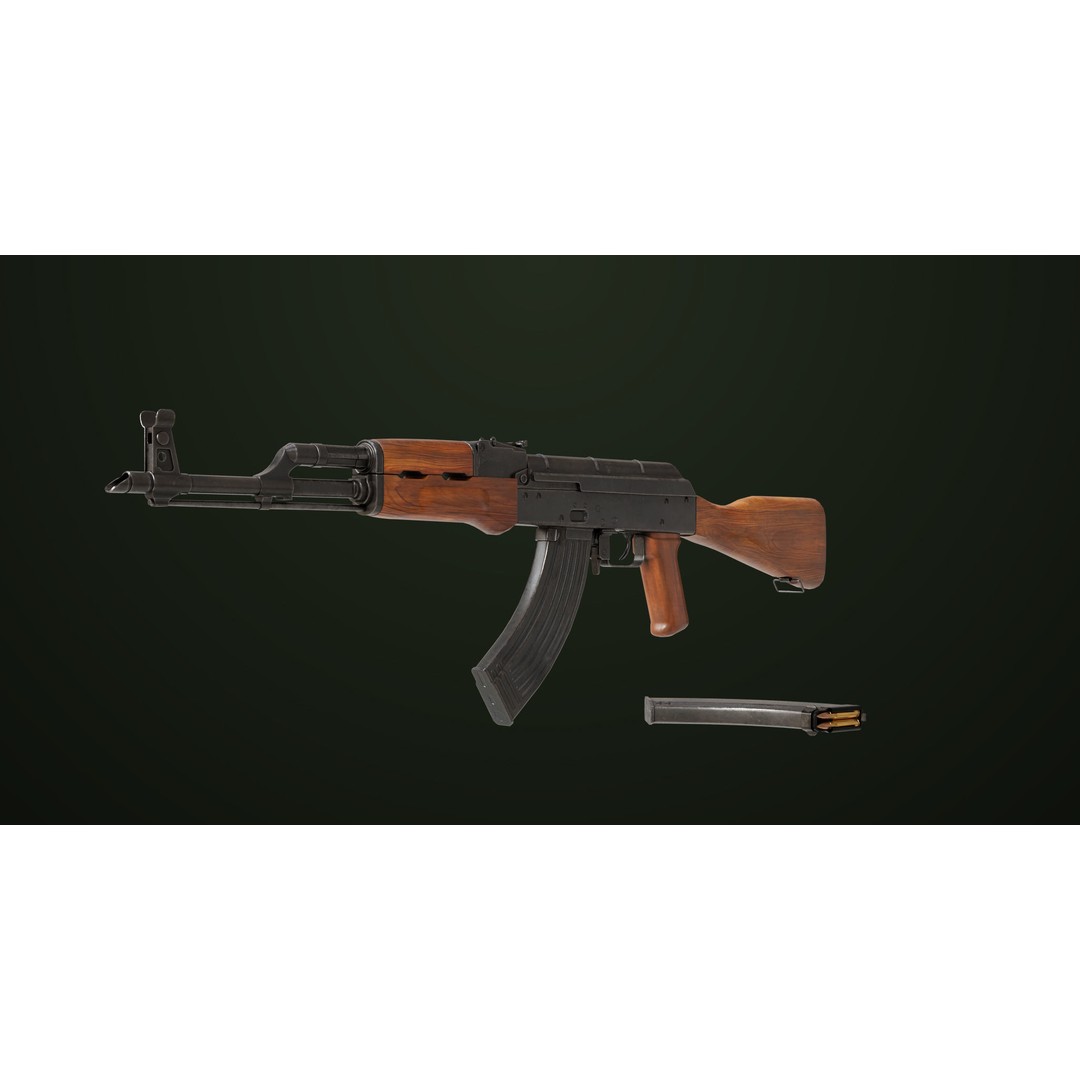 Light Machine Gun 3D Model – Low Poly PBR Game Asset, FBX - View 4