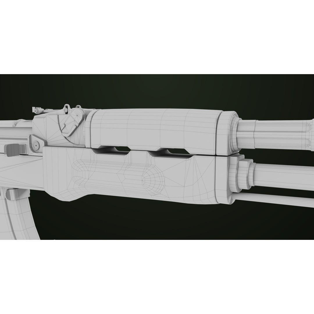 Light Machine Gun 3D Model – Low Poly PBR Game Asset, FBX - View 40