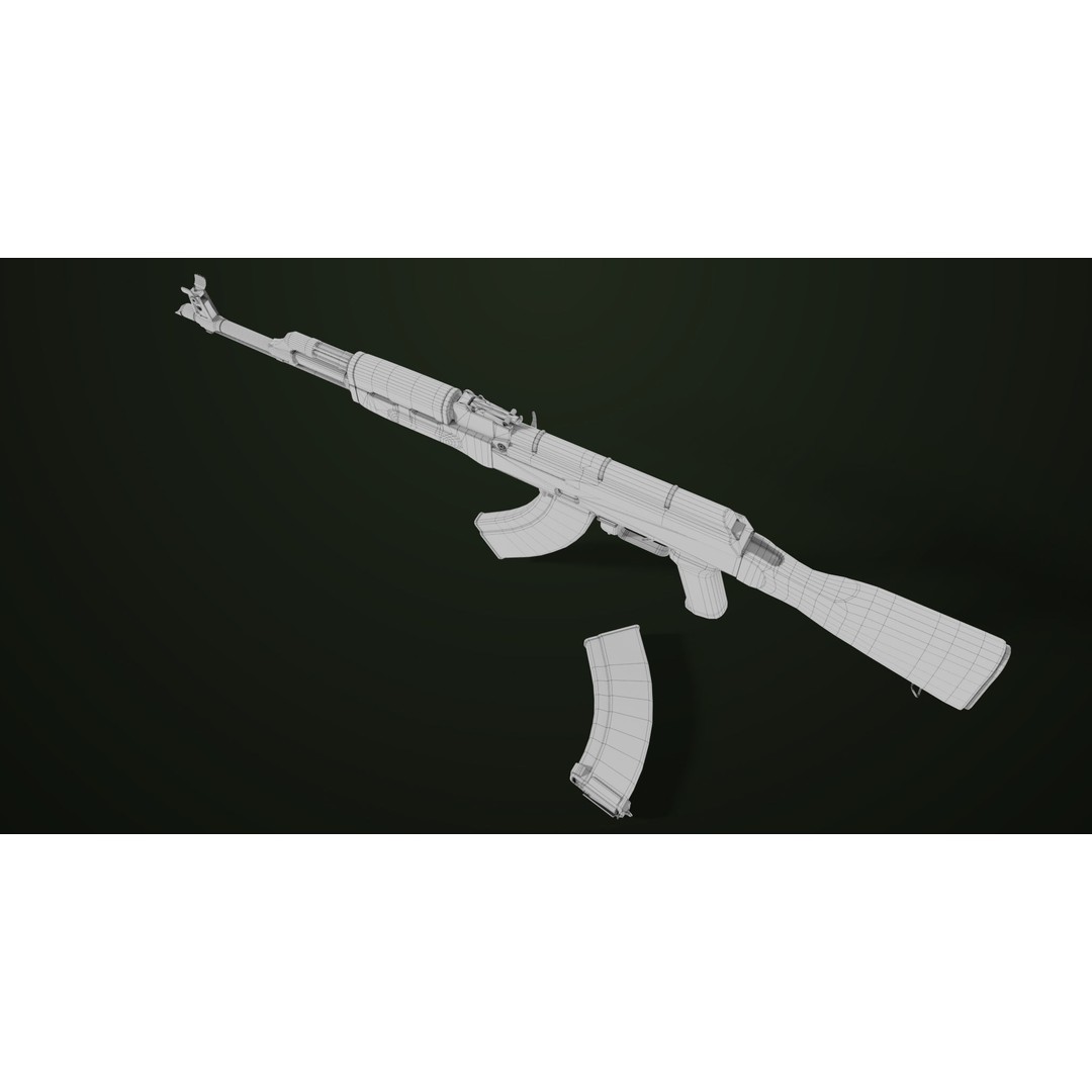 Light Machine Gun 3D Model – Low Poly PBR Game Asset, FBX - View 41