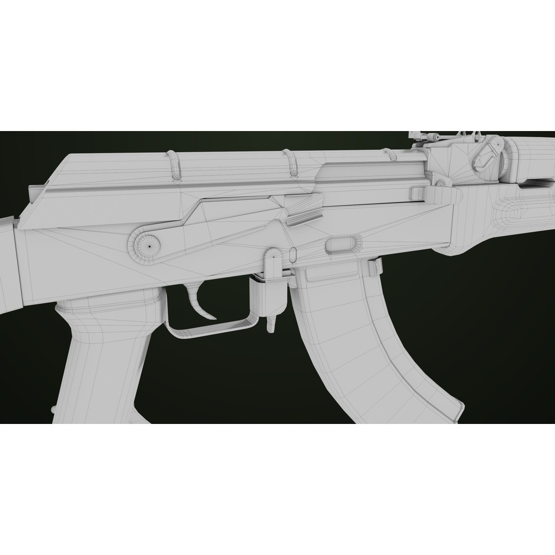 Light Machine Gun 3D Model – Low Poly PBR Game Asset, FBX - View 42