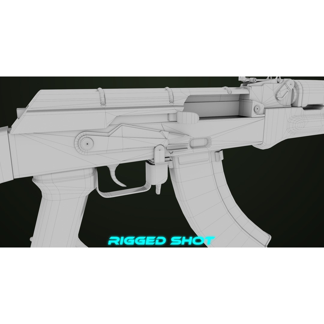 Light Machine Gun 3D Model – Low Poly PBR Game Asset, FBX - View 44