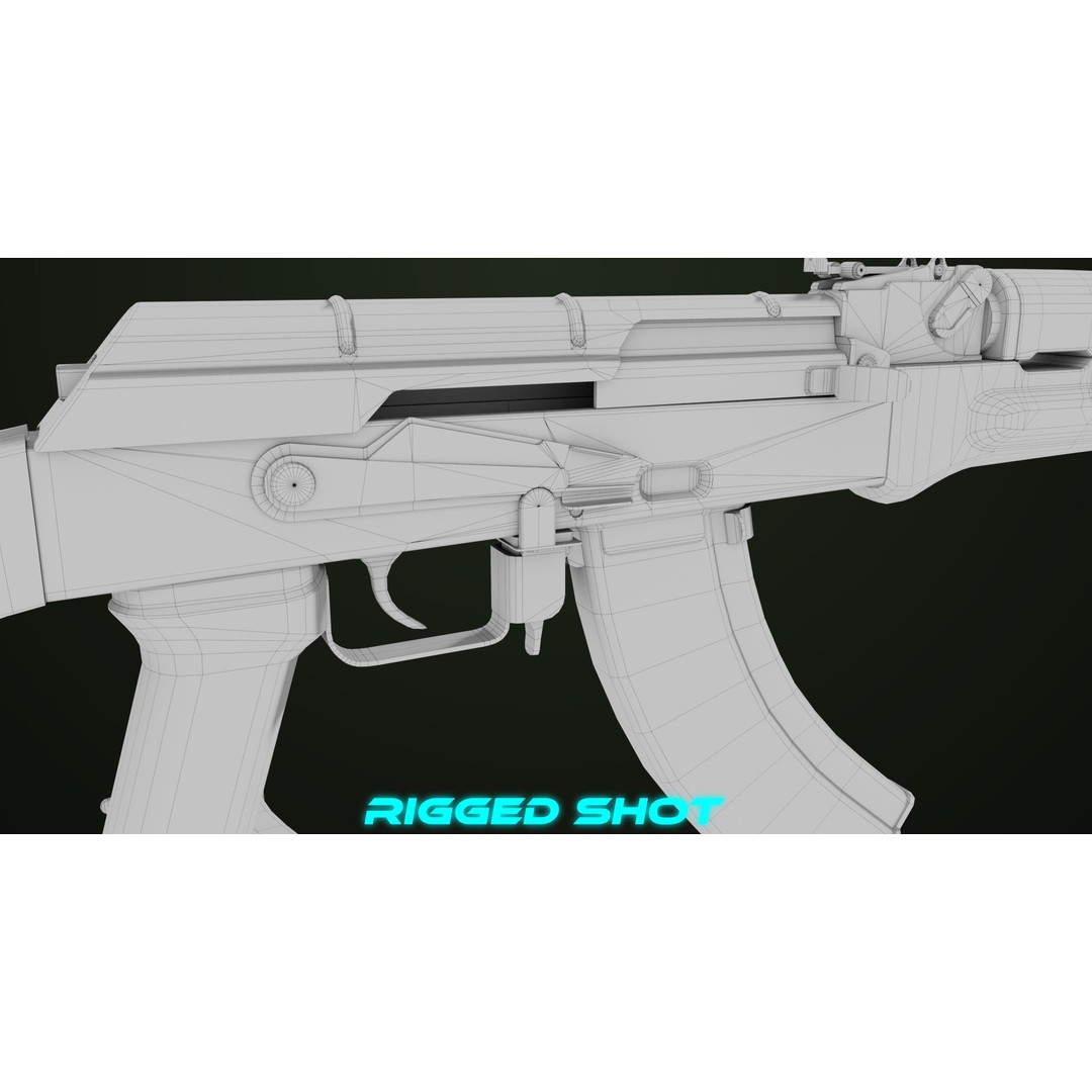 Light Machine Gun 3D Model – Low Poly PBR Game Asset, FBX - View 45
