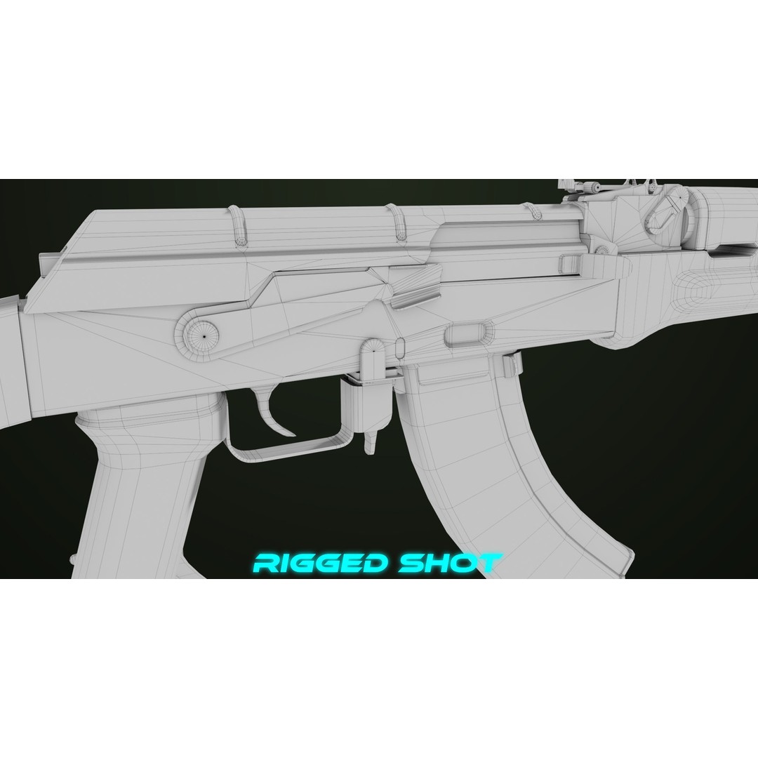 Light Machine Gun 3D Model – Low Poly PBR Game Asset, FBX - View 46