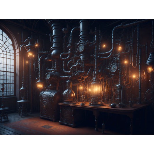 Steampunk Backdrop Images Texture 3D Model – 22 High-Res Digital Images, PBR - View 10