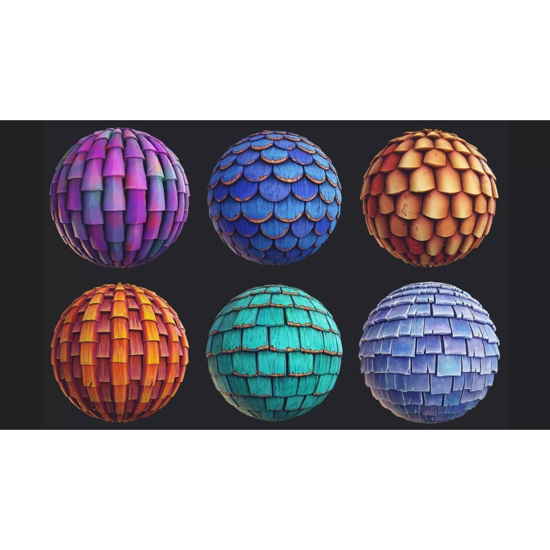 Stylized Roof Materials 3D Model – PBR Textures for Unity & Unreal - View 2