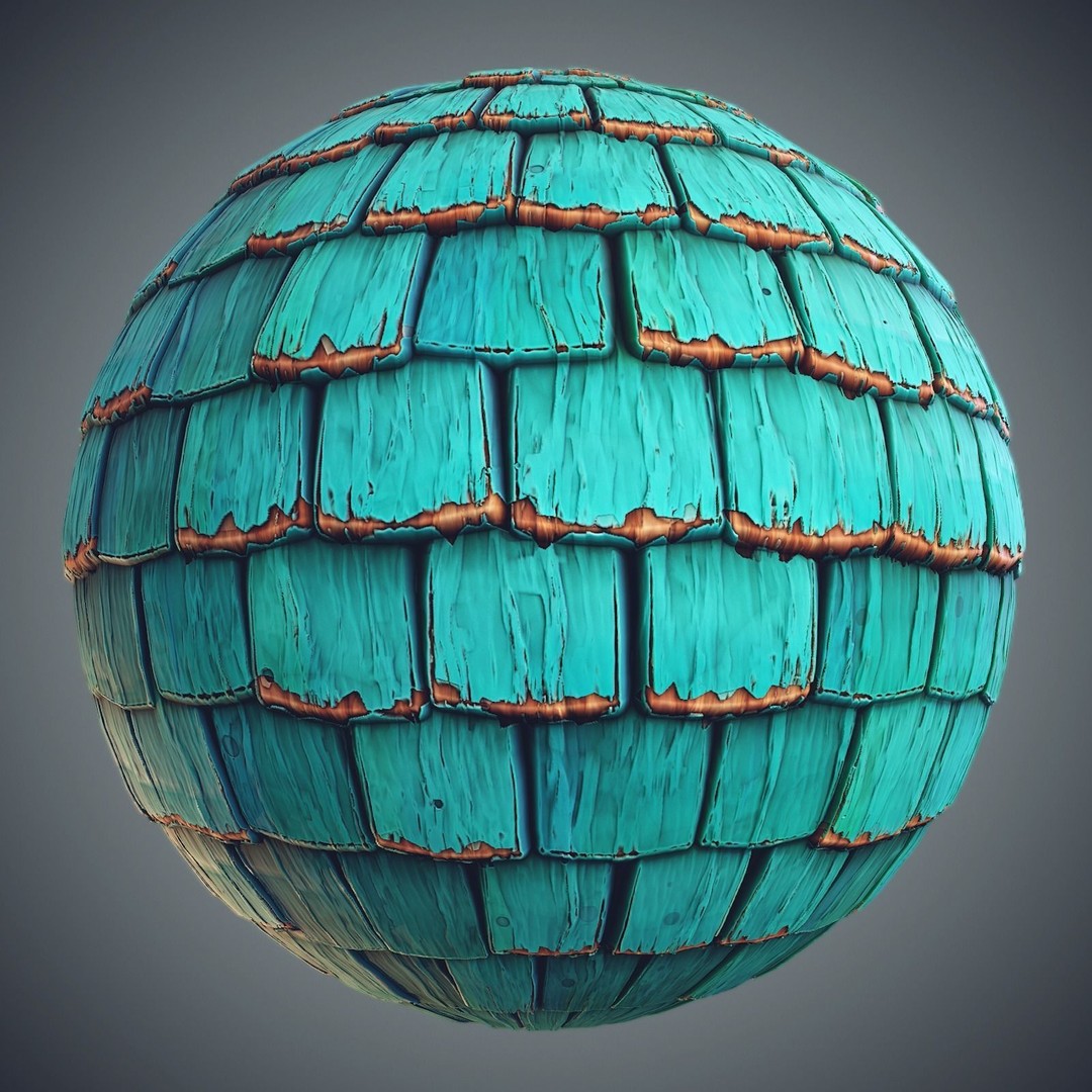 Stylized Roof Materials 3D Model – PBR Textures for Unity & Unreal - View 3