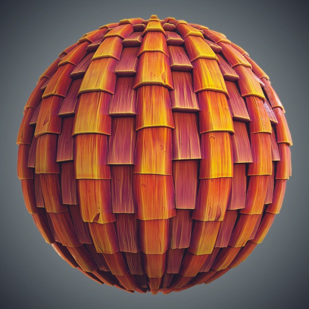 Stylized Roof Materials 3D Model – PBR Textures for Unity & Unreal - View 5