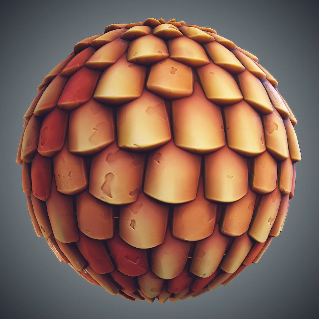 Stylized Roof Materials 3D Model – PBR Textures for Unity & Unreal - View 6