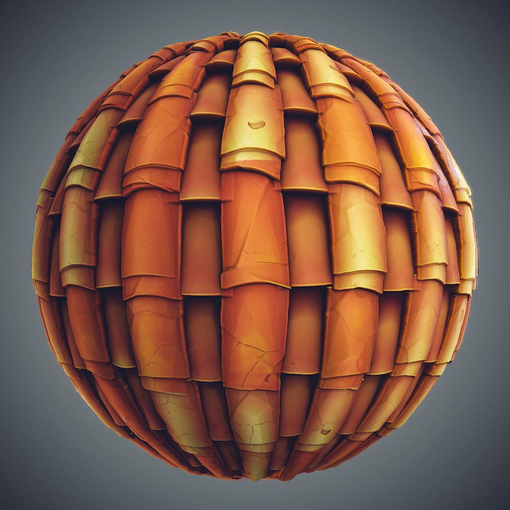 Stylized Roof Materials 3D Model – PBR Textures for Unity & Unreal - View 7