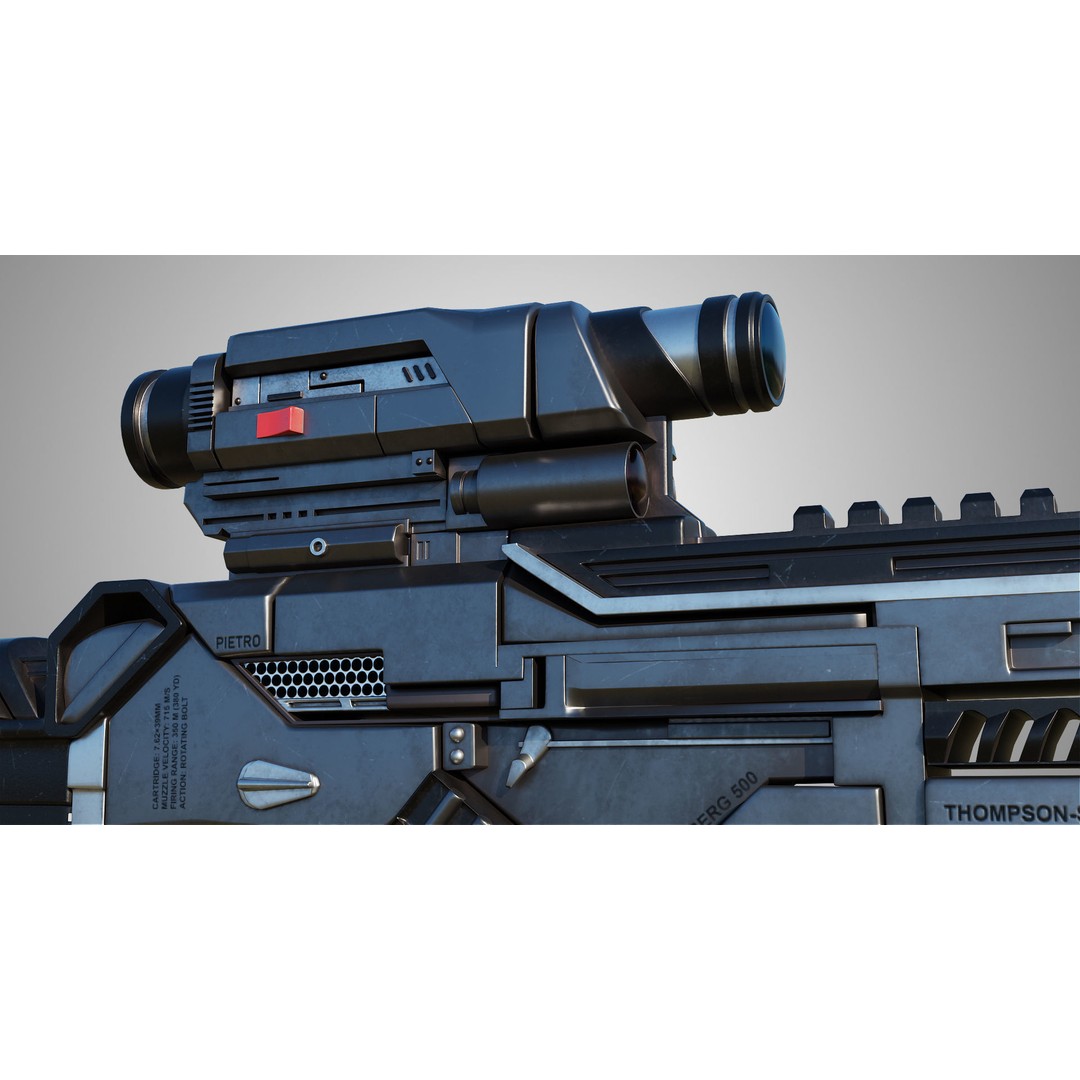 Assault Rifle 3D Model – Low Poly Game-Ready Asset, FBX, PBR Textures - View 11
