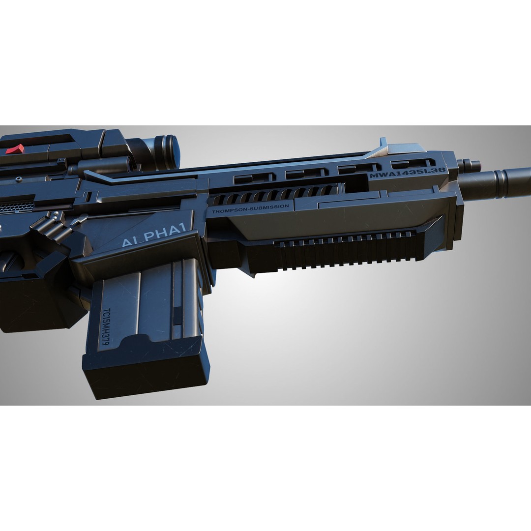 Assault Rifle 3D Model – Low Poly Game-Ready Asset, FBX, PBR Textures - View 14